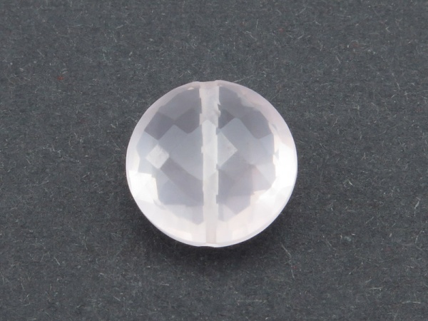 AAA Rose Quartz Micro-Faceted Coin Bead 10mm ~ SINGLE